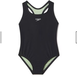 Speedo Black and Green One Piece Swimsuit. Sz 5.